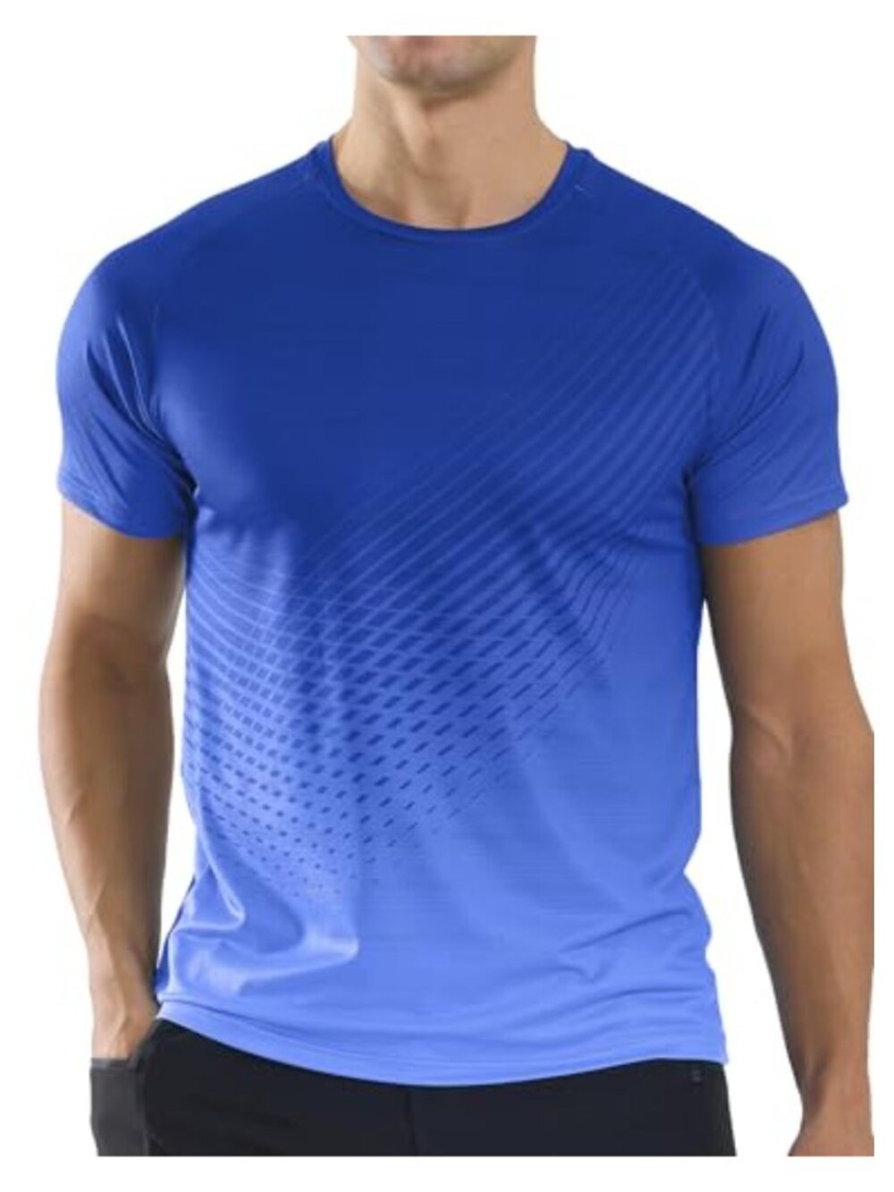 Mens Quick Dry Short Sleeve Crew Neck Gym Workout Running Tee Shirt
